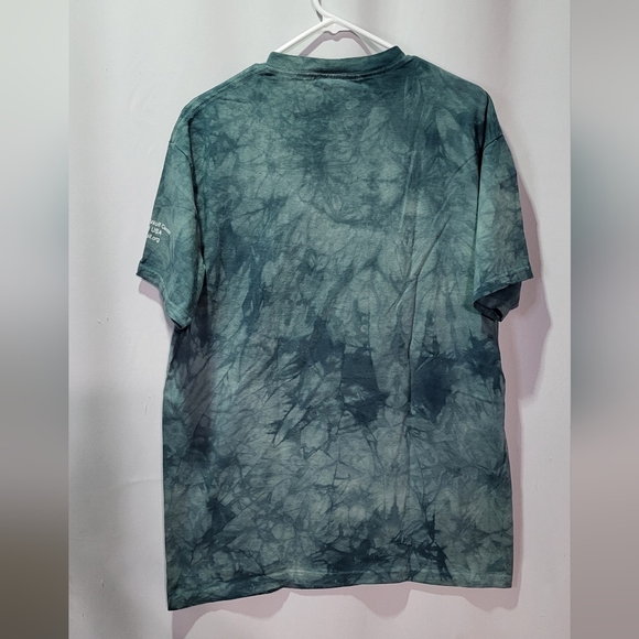 The Mountain Men's Teal Blue Wolf Tie Dye Graphic Short Sleeve Tee Size Large - Picture 9 of 9